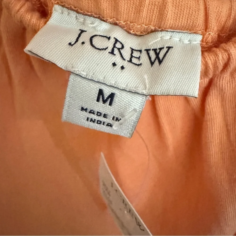 NWT J.Crew Peach Puff Sleeve Top with Tie Back Size M